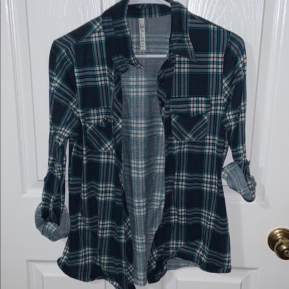 Dark green and Blue flannel - Picture 1 of 2